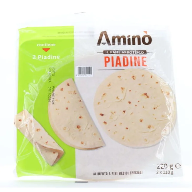 Amin&ograve; Piadine Alimento a basso contenuto proteico 2 pezzi x 110 g