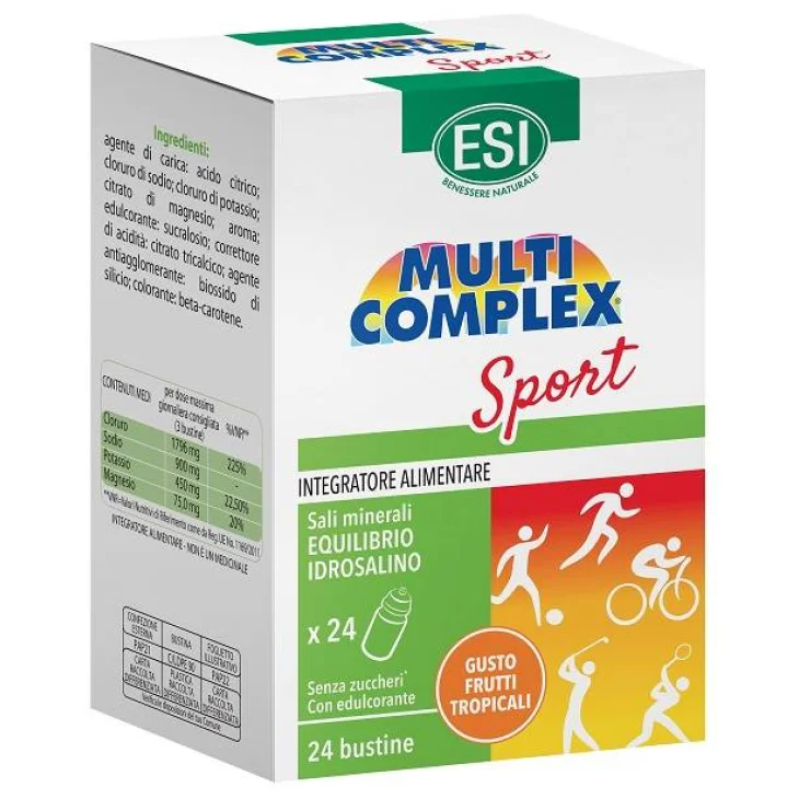 Esi Multicomplex Sport Integratore per l'Equilibrio Salino 24 bustine Esi Multicomplex Sport Integratore per l'Equilibrio Salino 24 bustine
