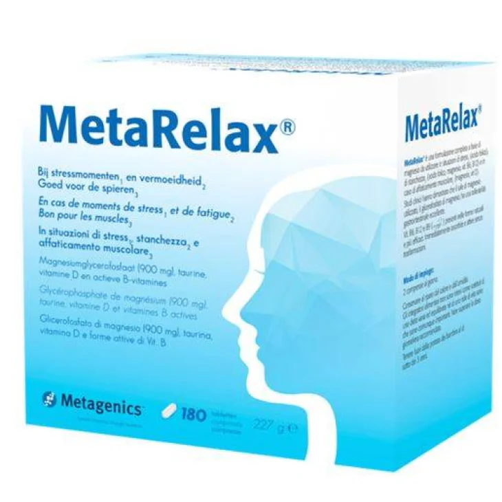 Metagenics MetaRelax Integratore di Magnesio 180 compresse Metagenics MetaRelax Integratore di Magnesio 180 compresse