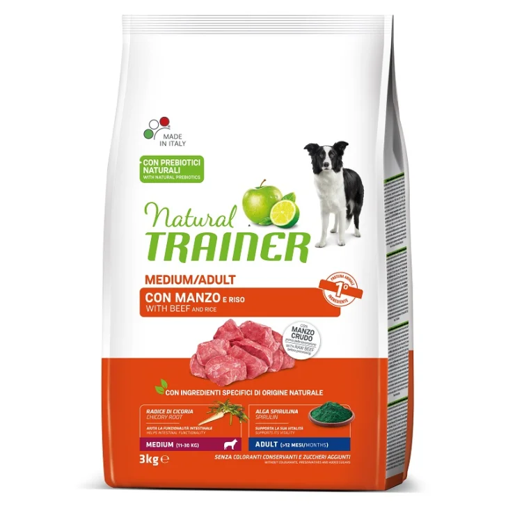 Natural Trainer Dog Medium Adult Manzo Riso 3 Kg Natural Trainer Dog Medium Adult Manzo Riso 3 Kg