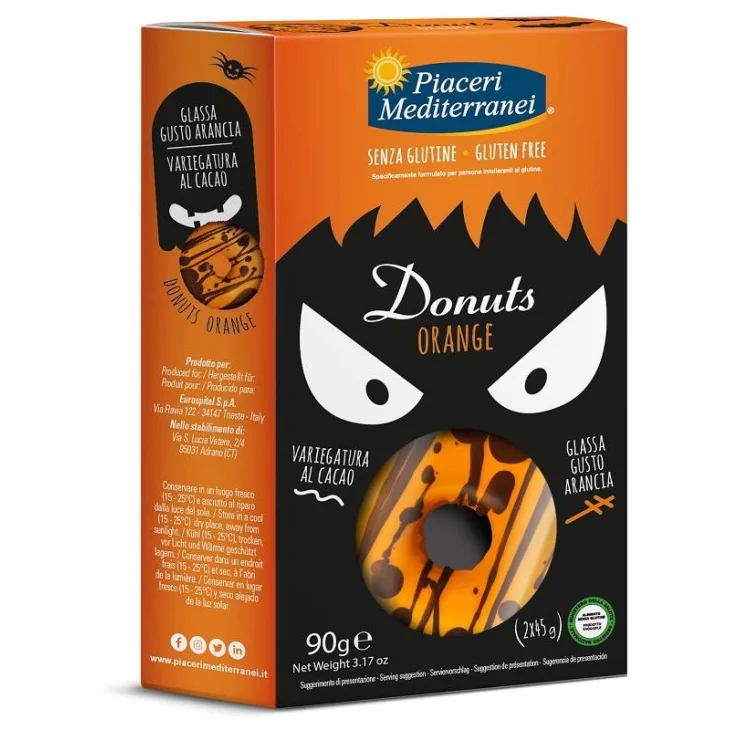 PIACERI MEDITERRANEI DONUTS ORANGE 2 CONFEZIONI DA 45 G PIACERI MEDITERRANEI DONUTS ORANGE 2 CONFEZIONI DA 45 G