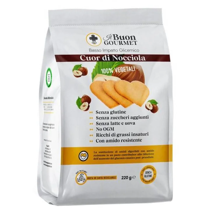 IL BUON GOURMET CUOR DI NOCCIOLA BISCOTTI 220 G IL BUON GOURMET CUOR DI NOCCIOLA BISCOTTI 220 G