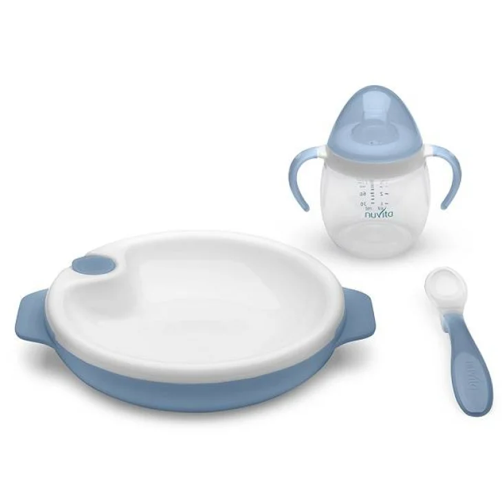 Nuvita Set Pappa 6+ per Bambini Colore Powder Blu