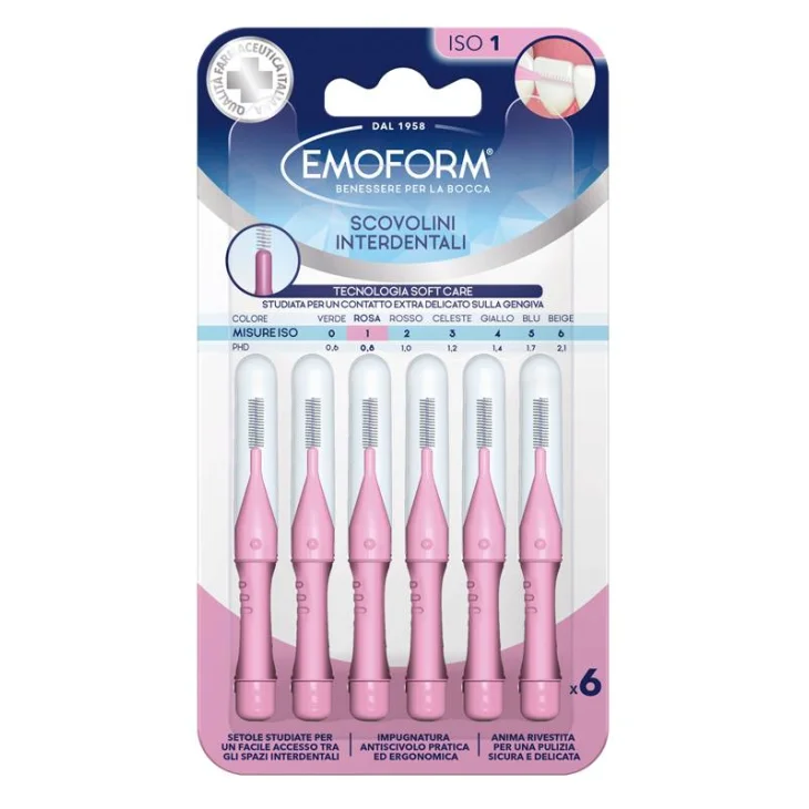 Emoform Scovolino ISO 1 Rosa 6 pezzi Emoform Scovolino ISO 1 Rosa 6 pezzi