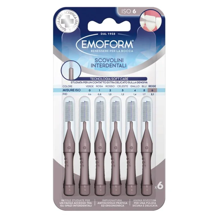 Emoform Scovolino ISO 6 Beige 6 pezzi Emoform Scovolino ISO 6 Beige 6 pezzi