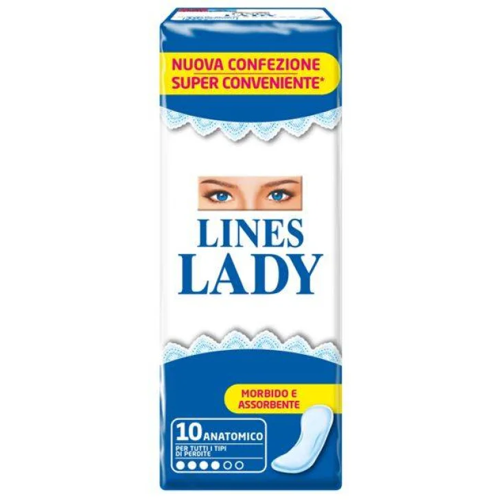 Lines Lady Anatomico Assorbenti Senza Ali 10 pezzi Lines Lady Anatomico Assorbenti Senza Ali 10 pezzi