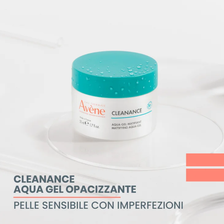 Av&egrave;ne Eau Thermale Cleanance Aqua gel opacizzante, Idrata e riduce i pori, Imperfezioni, Pelle grassa a tendenza acneica, 50ml