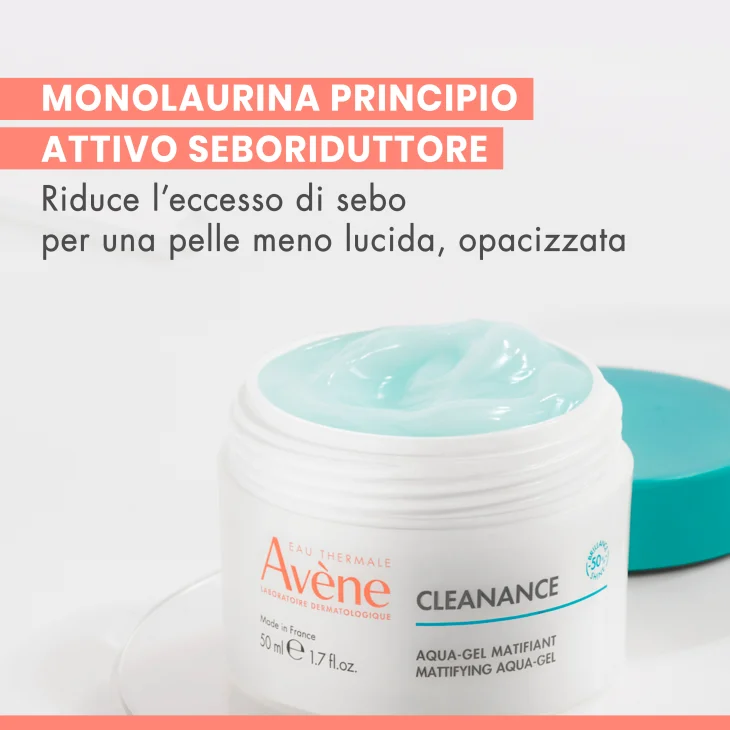 Av&egrave;ne Eau Thermale Cleanance Aqua gel opacizzante, Idrata e riduce i pori, Imperfezioni, Pelle grassa a tendenza acneica, 50ml