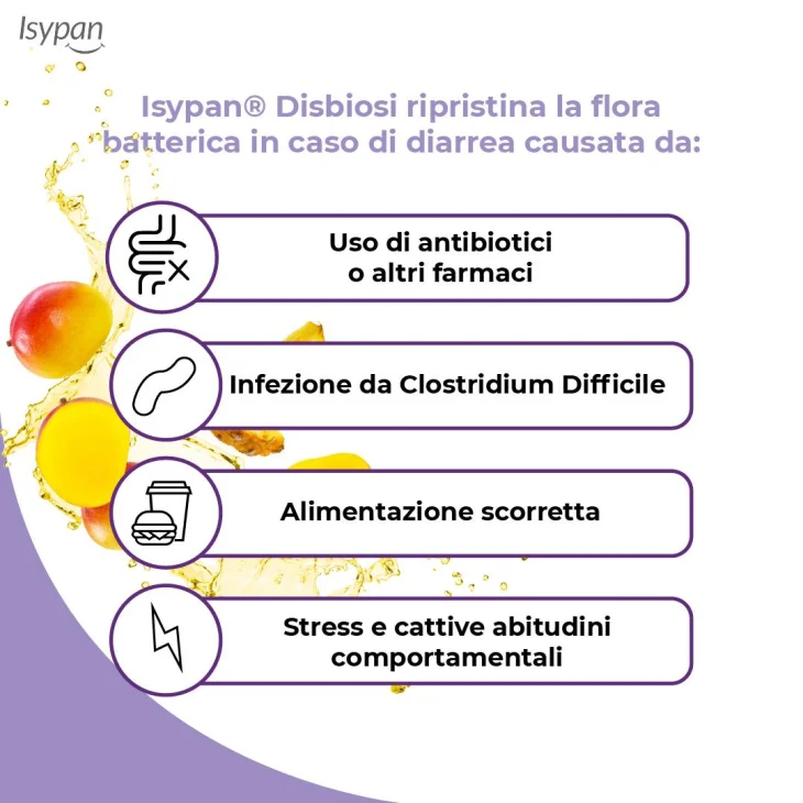Isypan Disbiosi Integratore per il Benessere dell'Intestino 12 bustine Orosolubili