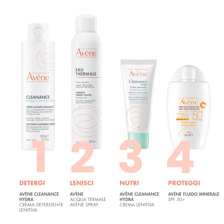 Av&egrave;ne Eau Thermale Cleanance Hydra Crema Detergente Lenitiva, Deterge e Nutre, Pelle secca a tendenza acneica e fragilizzata dai trattamenti anti-acne, 200ml
