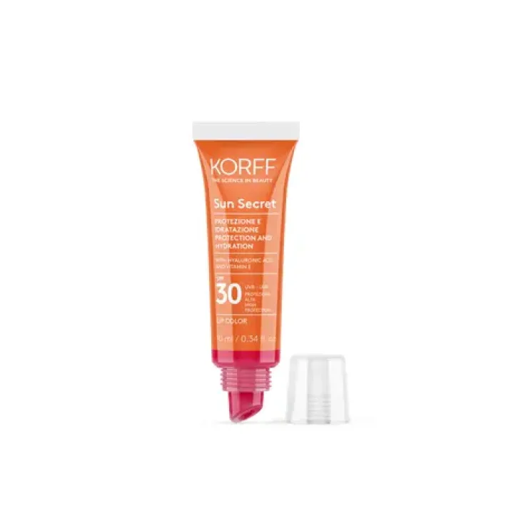 Korff Sun Secret Lip Color Protezione solare Labbra Idratante spf30 02 Raspberry 10 ml