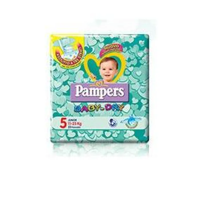 PANNOLINI PER BAMBINI PAMPERS BABY DRY DOWNCOUNT NO FLASH JUNIOR 17 PEZZI