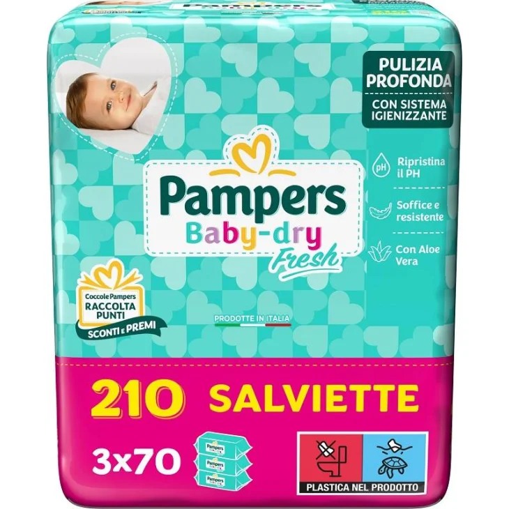 Pampers Baby Fresh Formula Esclusiva Salviette Pacco Multiplo 210 pezzi