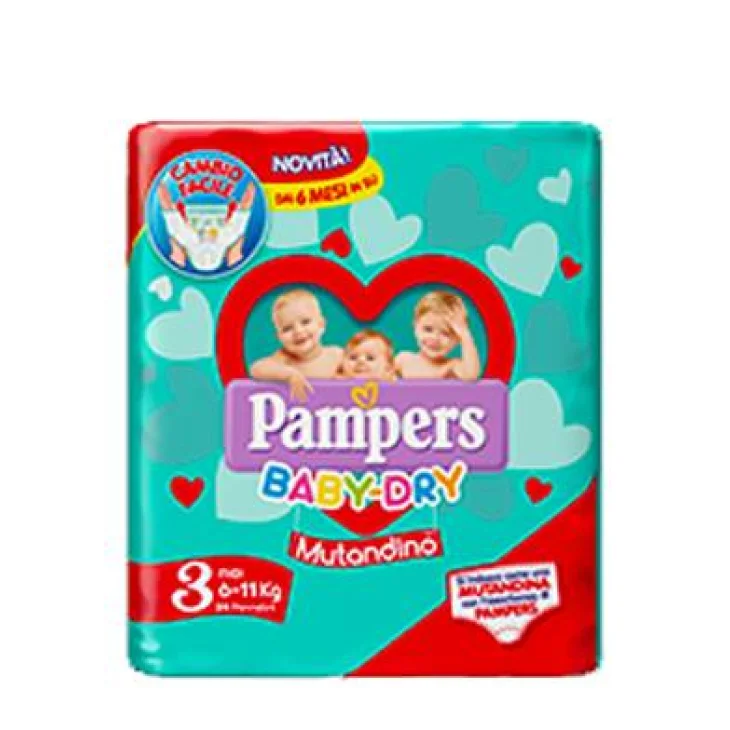 PAMPERS BABY DRY MUTANDINA MIDI SMALL PACK 19 PEZZI