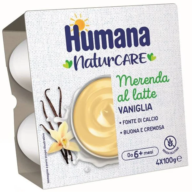 Humana Merenda Vaniglia 4 Vasetti da 100 g Humana Merenda Vaniglia 4 Vasetti da 100 g