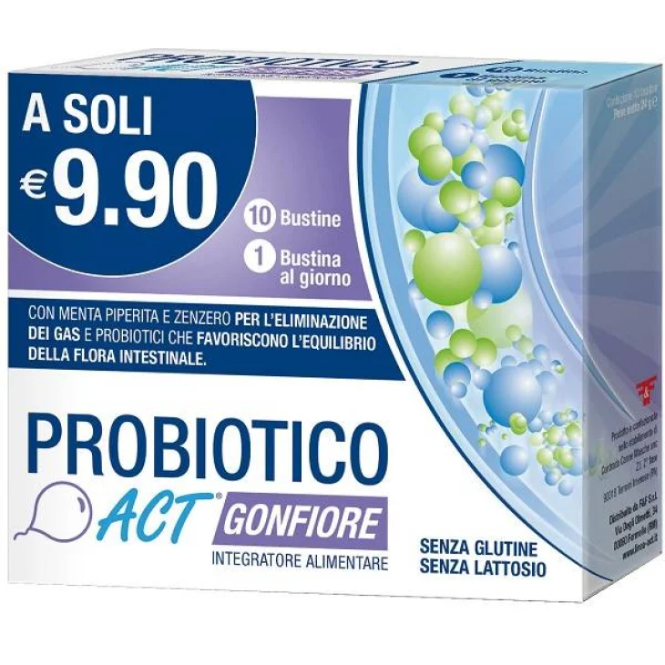 Linea Act Probiotico Act Gonfiore Integratore di Probiotici 10 Bustine