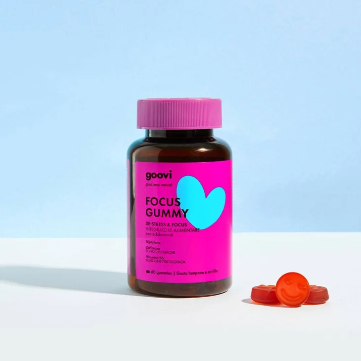Goovi De-Stress & Focus Gummy Integratore per Stress Fisico e Mentale 60 caramelle Goovi De-Stress & Focus Gummy Integratore per Stress Fisico e Mentale 60 caramelle