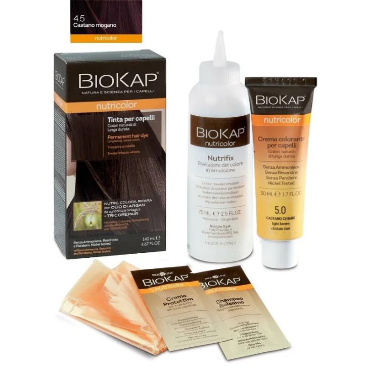 Bios Line Biokap Nutricolor 4,5 Tinta per Capelli Tonalit&agrave; Castano Mogano
