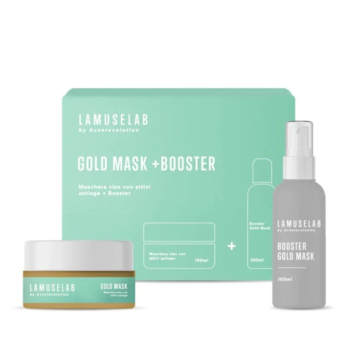 Lamuselab Gold Mask Maschera Antiage Viso 2 pezzi Lamuselab Gold Mask Maschera Antiage Viso 2 pezzi