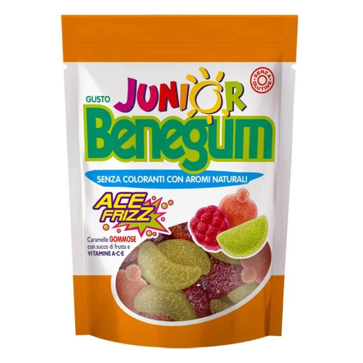 Benegum Junior Ace Frizz Caramelle Gommose Multivitaminiche 90 g Benegum Junior Ace Frizz Caramelle Gommose Multivitaminiche 90 g