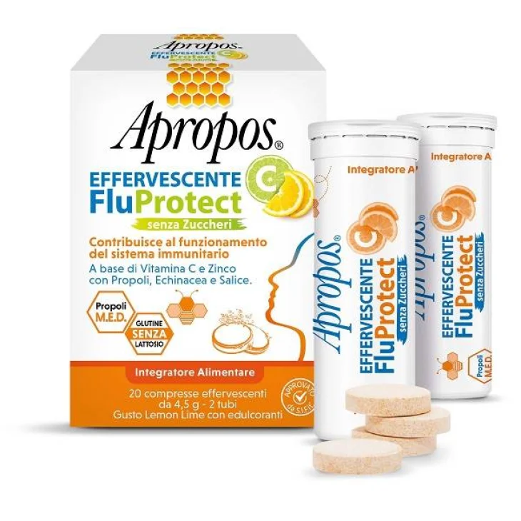 Apropos Integratore Vitamina C Zinco e Propoli Effervescente 20 compresse Apropos Integratore Vitamina C Zinco e Propoli Effervescente 20 compresse