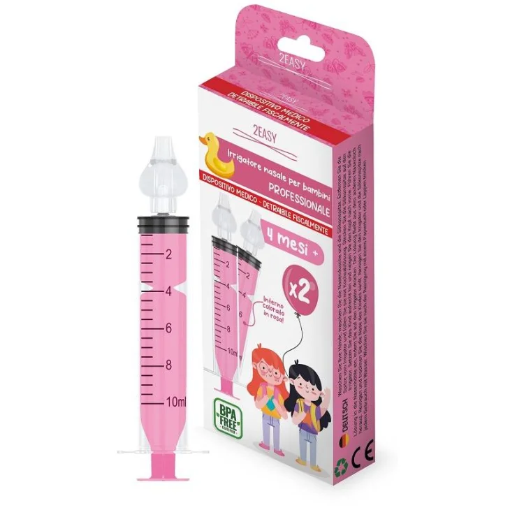 SIRINGA 10ML IRRIGATORE NASALE 2EASY PER BAMBINE ROSA SIRINGA 10ML IRRIGATORE NASALE 2EASY PER BAMBINE ROSA