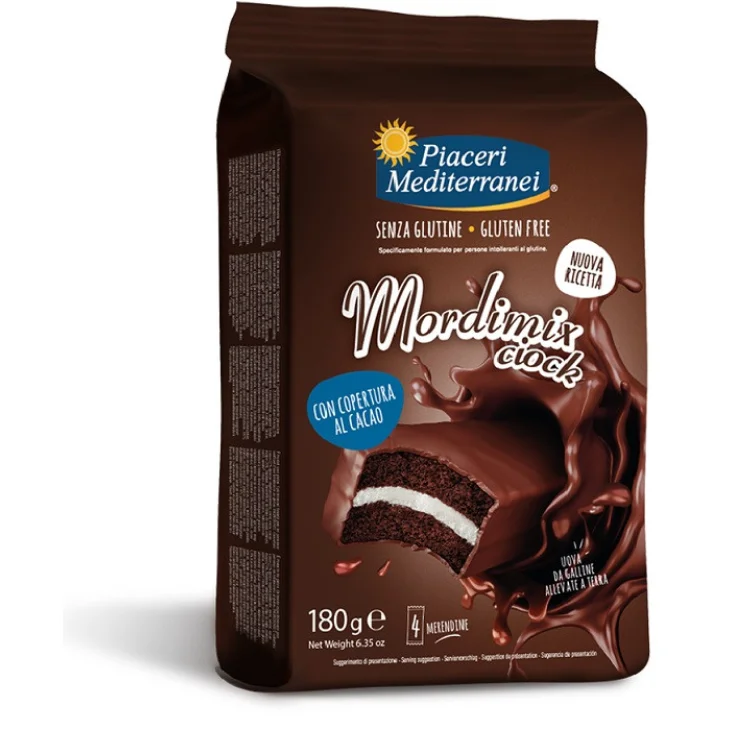 Piaceri Mediterranei Mordimix Ciock Merendine Senza Glutine al Cioccolato 180g