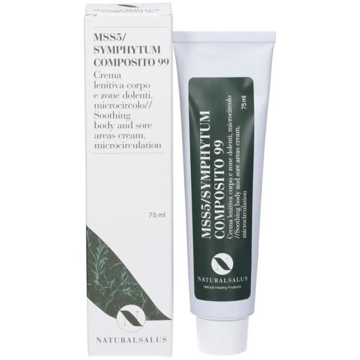 Natursalus MSS5 Symphytum Composito 99 Crema Lenitiva Arnica e CBD Tubo 75 ml Natursalus MSS5 Symphytum Composito 99 Crema Lenitiva Arnica e CBD Tubo 75 ml