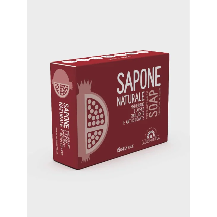 Sapone Solido Naturale al Melograno per Corpo e Viso 80gr