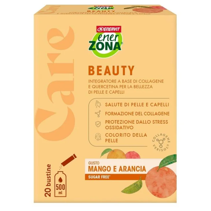 Enerzona Care Beauty Integratore Pelle e Capelli Gusto Mango e Arancia 20 bustine