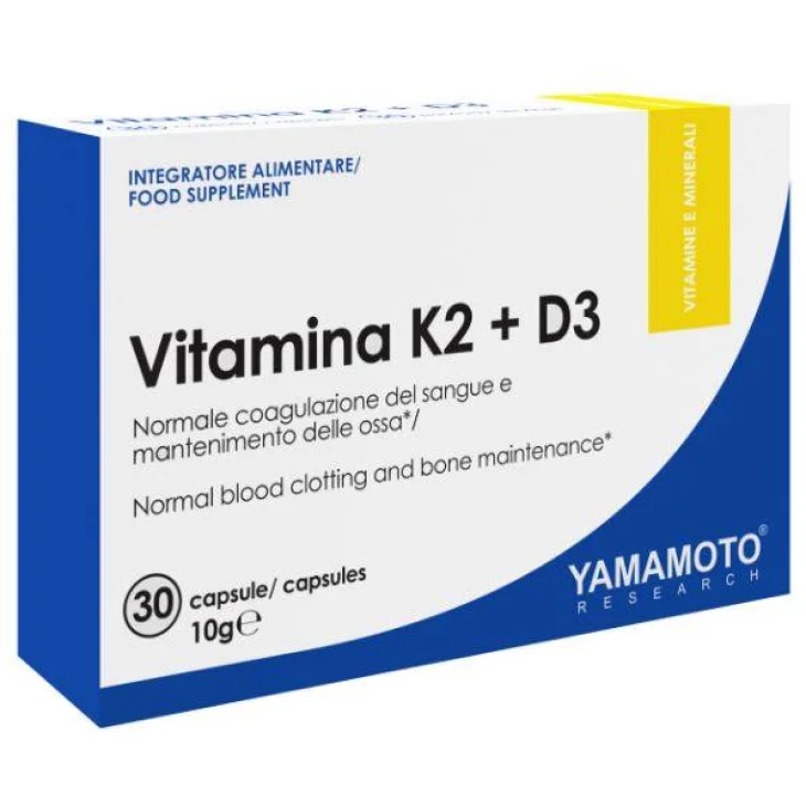 Yamamoto Research Vitamina K2+D3 per Ossa e Coagulazione del Sangue 30 Capsule