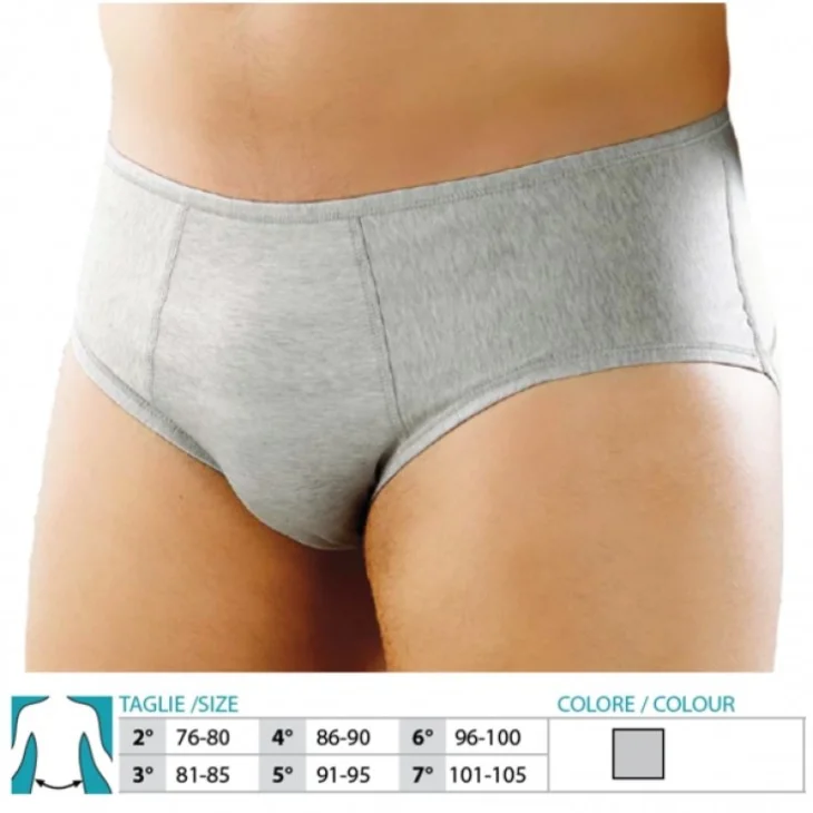 Orione 560 Cintoslip Erniario Uomo Chiuso in Cotone Grigio Taglia 7