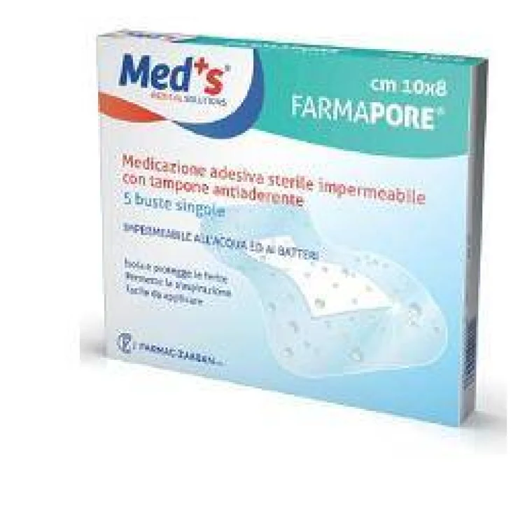 MEDICAZIONE MEDS PORE ADESIVA IMPERMEABILE 10X15CM 5 PEZZI