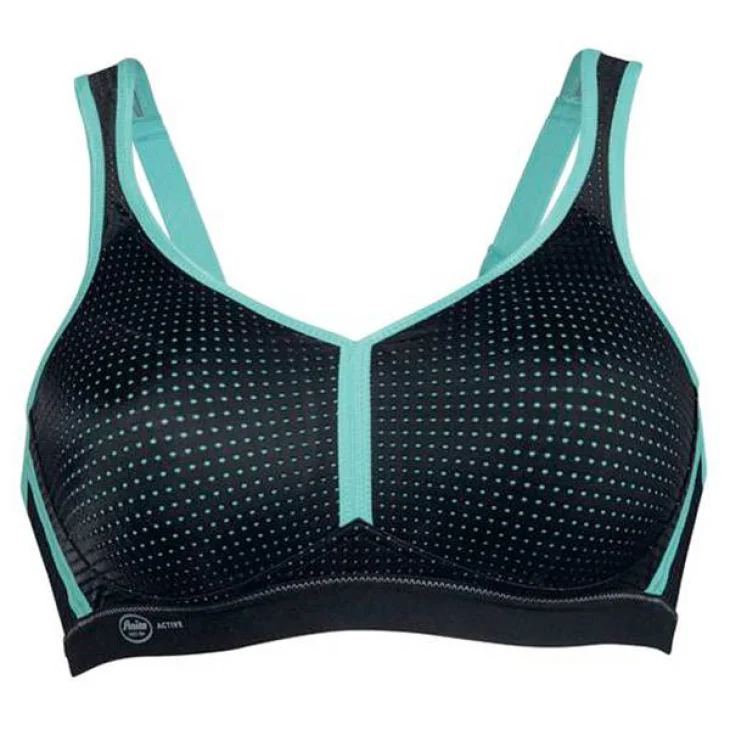 Anita Performance Reggiseno Sportivo Nero/Blu Piscina - Taglie anita: 75 C Anita Performance Reggiseno Sportivo Nero/Blu Piscina - Taglie anita: 75 C