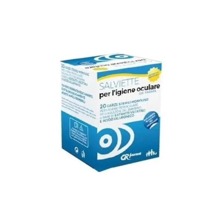 Gr Farma Salviette Sterili per Igiene Oculare Acido Ialuronico 20 pezzi Gr Farma Salviette Sterili per Igiene Oculare Acido Ialuronico 20 pezzi