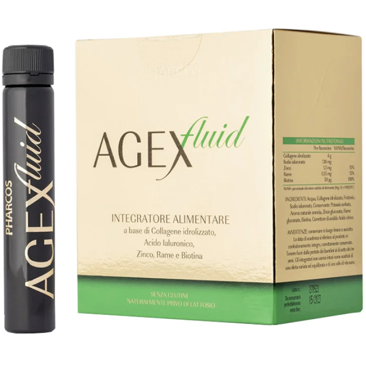 Pharcos Agex Fluid Integratore per la Pelle 15 flaconi da 25 ml