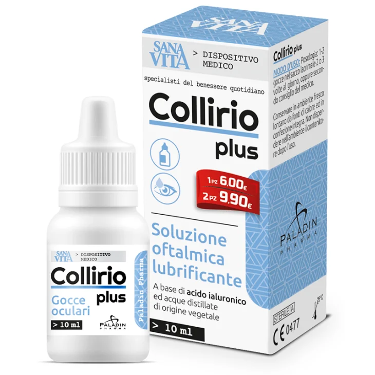 Sanavita Collirio Plus SoluzioneOftalmica Lubrificante 10 ml Sanavita Collirio Plus SoluzioneOftalmica Lubrificante 10 ml