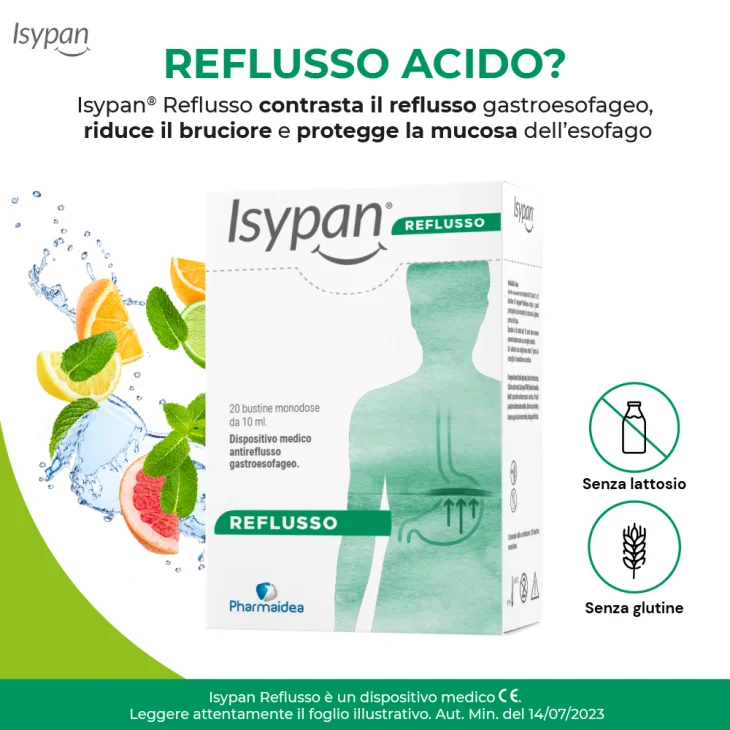 Isypan Reflusso Integratore Orale Contro Il Reflusso Gastroesofageo 20 Bustine