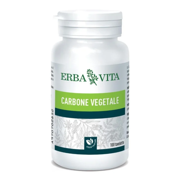 Erba Vita Carbone Vegetale Integratore per combattere il Gonfiore Intestinale 100 Tavolette