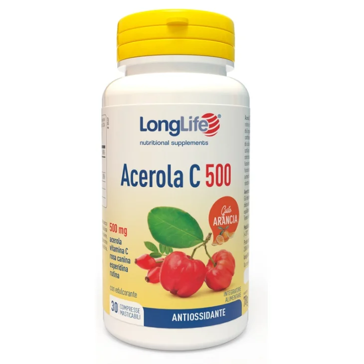 Longlife Acerola C500 Arancia Vitamina C 30 Compresse Longlife Acerola C500 Arancia Vitamina C 30 Compresse