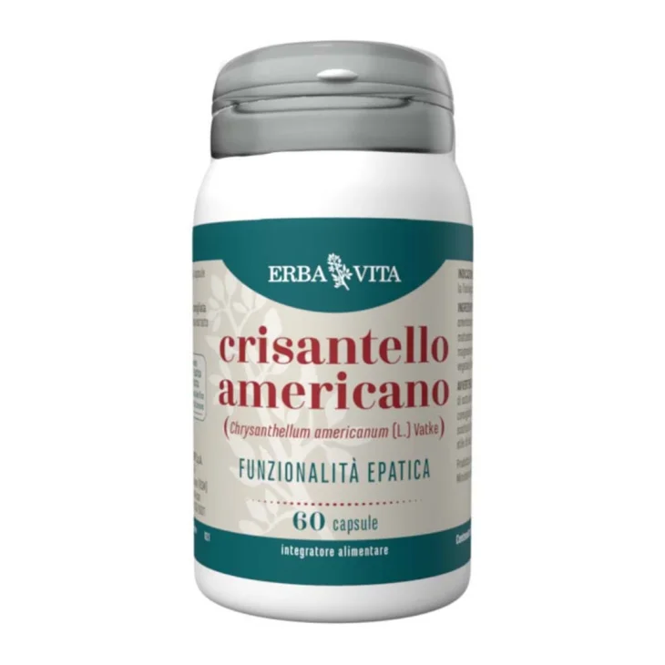Erba Vita Crisantello Americano Integratore Funzionalit&agrave; Epatica 60 Capsule