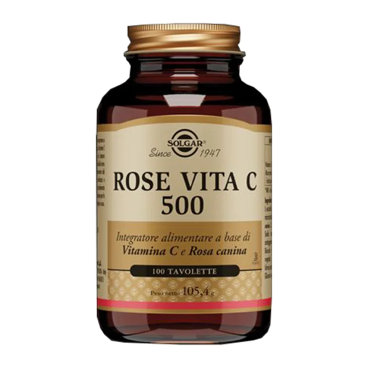 Solgar Rose Vita C 500 per il Supporto Immunitario e Antiossidante 100 Tavolette