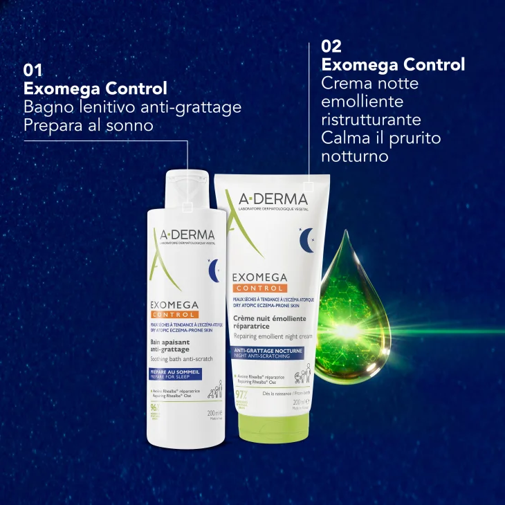 A-Derma Exomega Control Crema Notte Emolliente Ristrutturante 400 ml