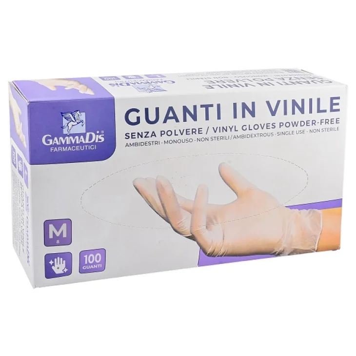 GUANTI VINILE S/POLV M 100PZ