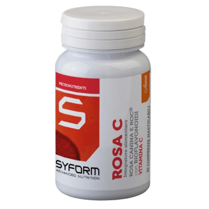 Syform Rosa C Integratore con Rosa Canina e Vitamina C 60 Compresse Masticabili Syform Rosa C Integratore con Rosa Canina e Vitamina C 60 Compresse Masticabili
