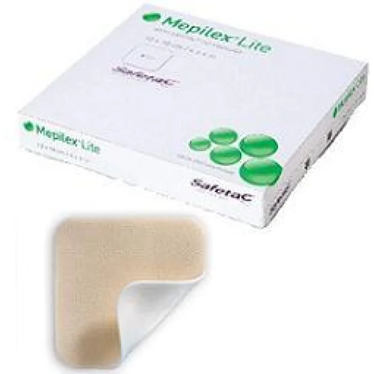 SCHIUMA DI POLIURETANO ASSORBENTE SOTTILE CON STRATO DI CONTATTO IN SILICONE MORBIDO MEPILEX LITE 6X8,5 5 PEZZI SCHIUMA DI POLIURETANO ASSORBENTE SOTTILE CON STRATO DI CONTATTO IN SILICONE MORBIDO MEPILEX LITE 6X8,5 5 PEZZI