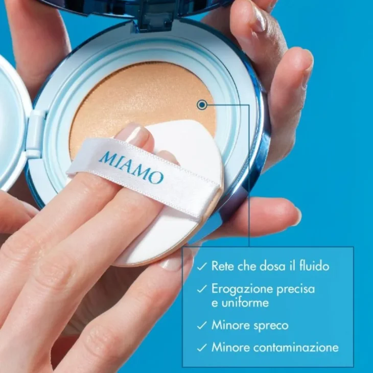 Miamo Second Skin Mesh Fondotinta Cushion con SPF50 Colore Bronze 13,5g