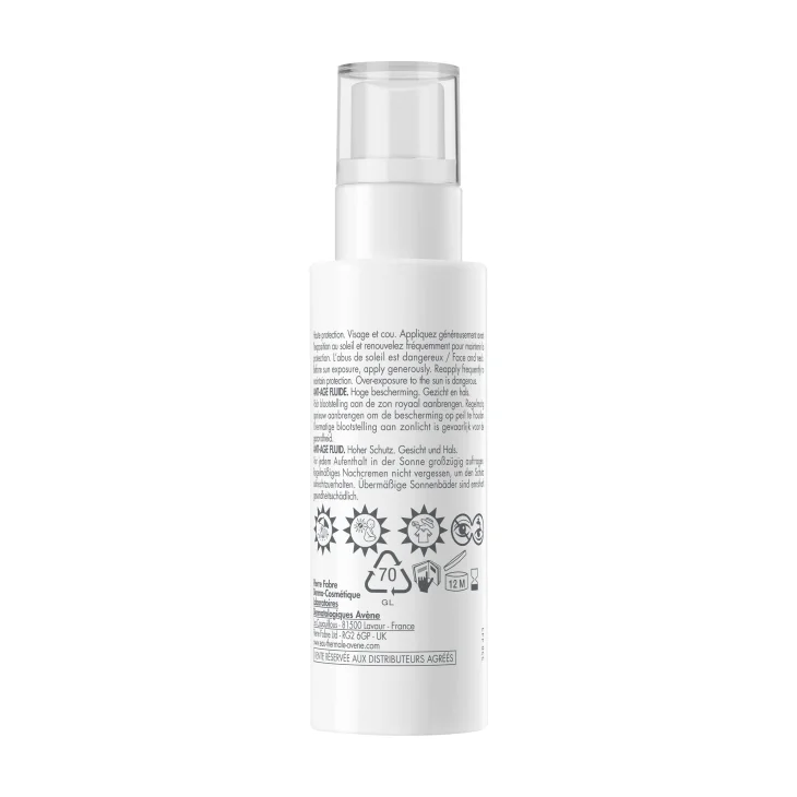 Av&egrave;ne Eau Thermale Fluido Anti-et&agrave; Protezione solare alta SPF 50, Riduce le rughe rimpolpa la pelle e protegge quotidianamente dai raggi UVB, UVA e Luce Blu, 40ml