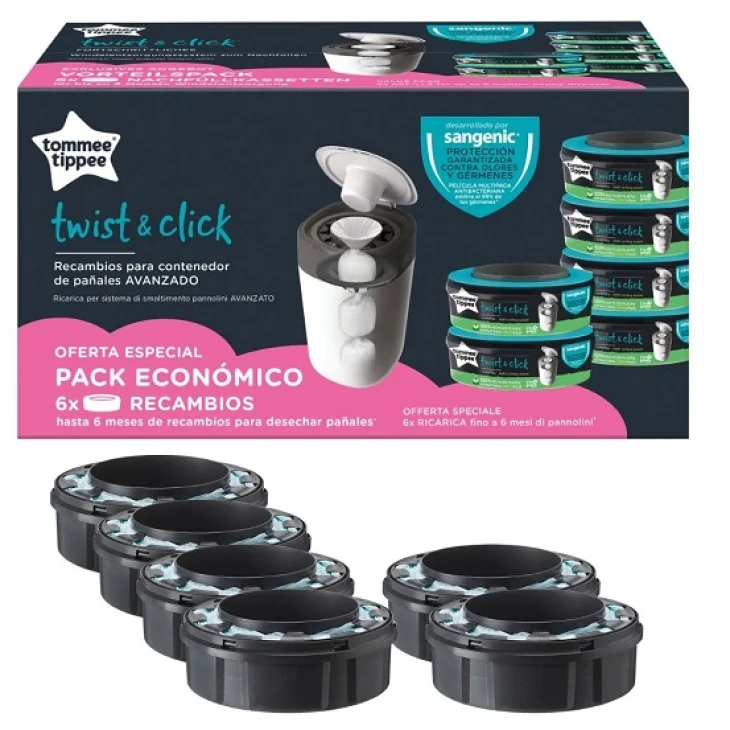 Tommee Tippee Twist&Click Ricarica per Mangiapannolini 6 Pezzi Tommee Tippee Twist&Click Ricarica per Mangiapannolini 6 Pezzi