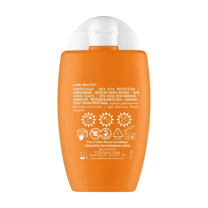 Av&egrave;ne Eau Thermale Ultra Fluid Luminosit&agrave; Protezione molto alta SPF50+, Finish luminoso e Ultra leggero, Protezione quotidiana raggi UVB, UVA e Luce Blu, 50ml